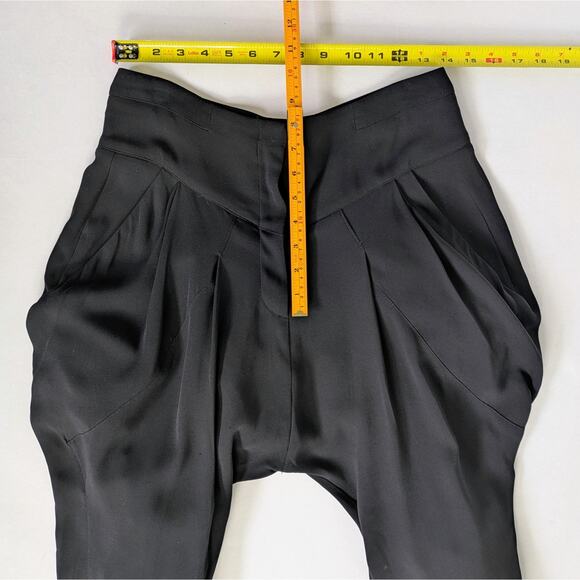GIVENCHY Dropped Crotch Pants Women's S 38 Black Viscose Pleated Avant Garde - Picture 6 of 10
